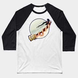 Serpent Witch on a Broomstick Baseball T-Shirt